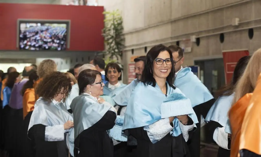 Parte del cortejo acad&eacute;mico antes del inicio del acto, en la facultad de Econom&iacute;a y Empresa