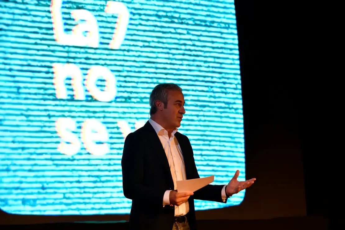 Antonio Pe&ntilde;arrubia, director general de La 7, durante la presentaci&oacute;n