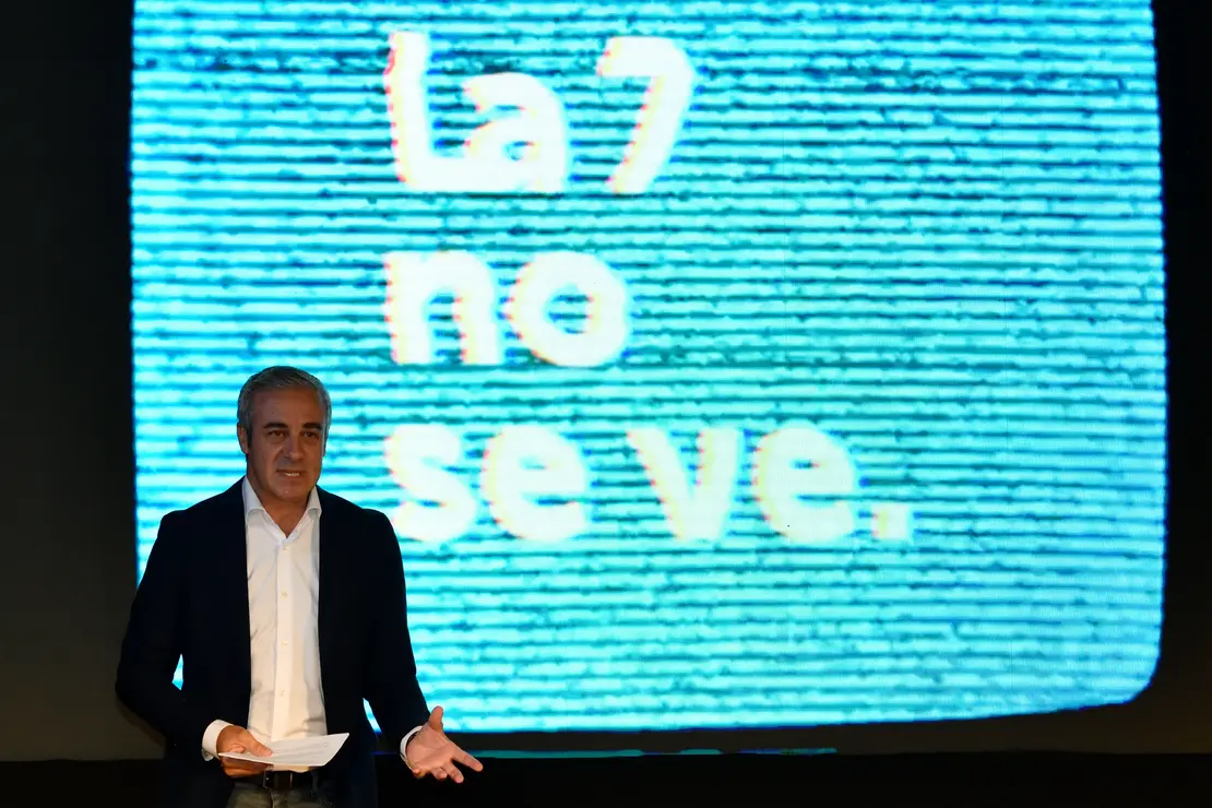 Antonio Pe&ntilde;arrubia, director general de La 7, durante la presentaci&oacute;n