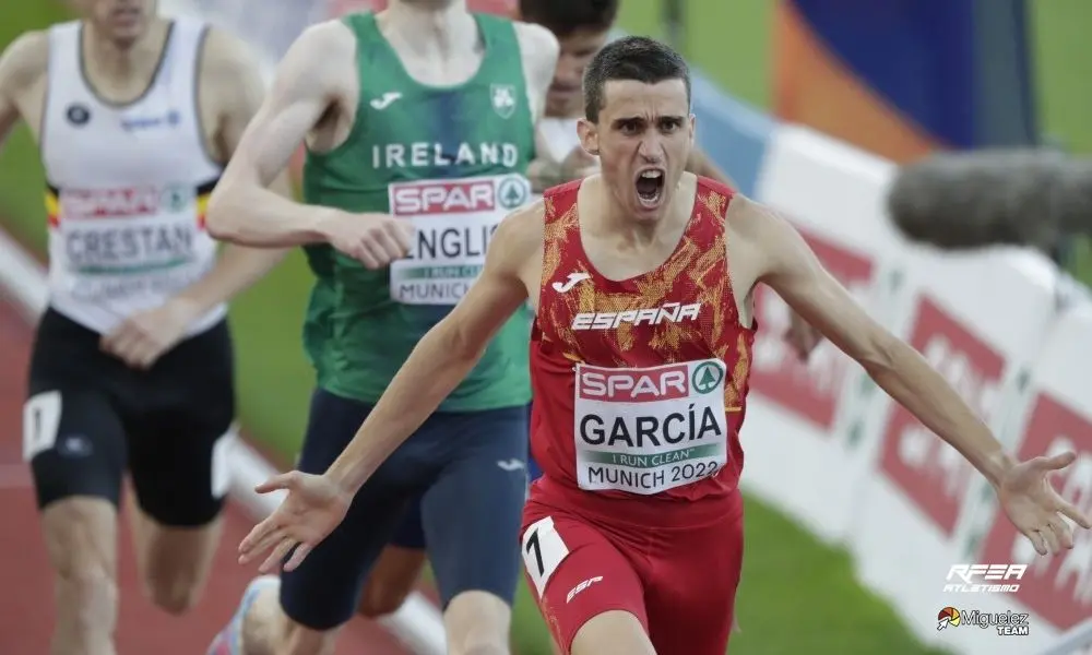 Mariano Garc&iacute;a, cruzano la meta como nuevo campe&oacute;n de Europa (Foto: RFEA)