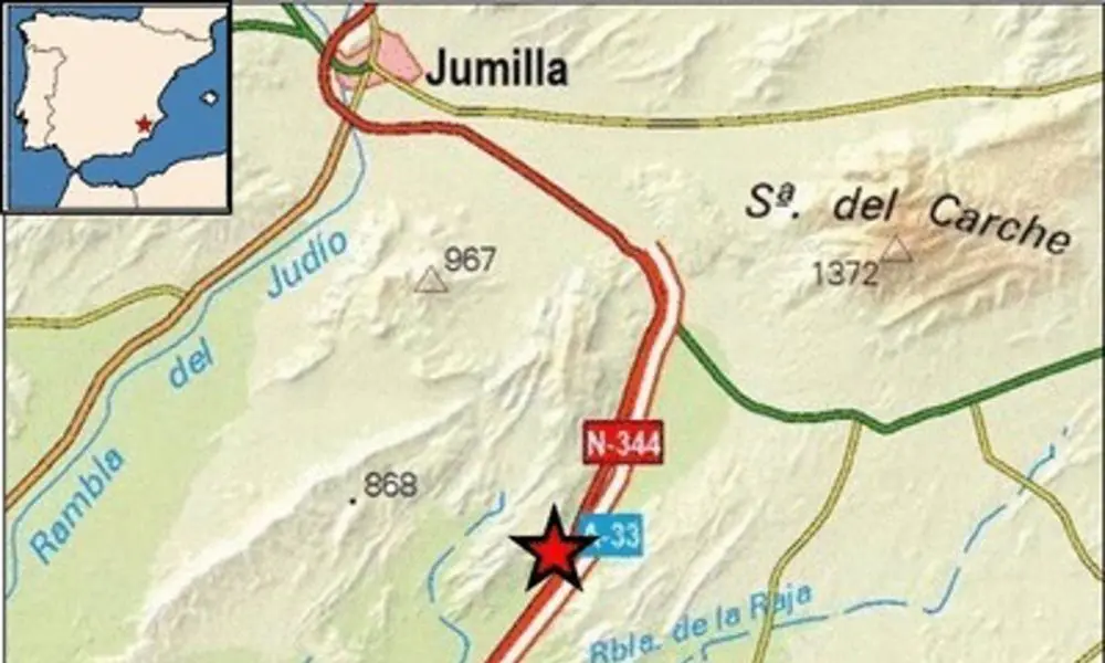 Epicentro del temblor (Foto: IGN)