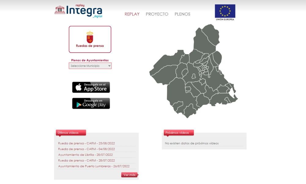 Web del proyecto Replay de la Fundación Integra