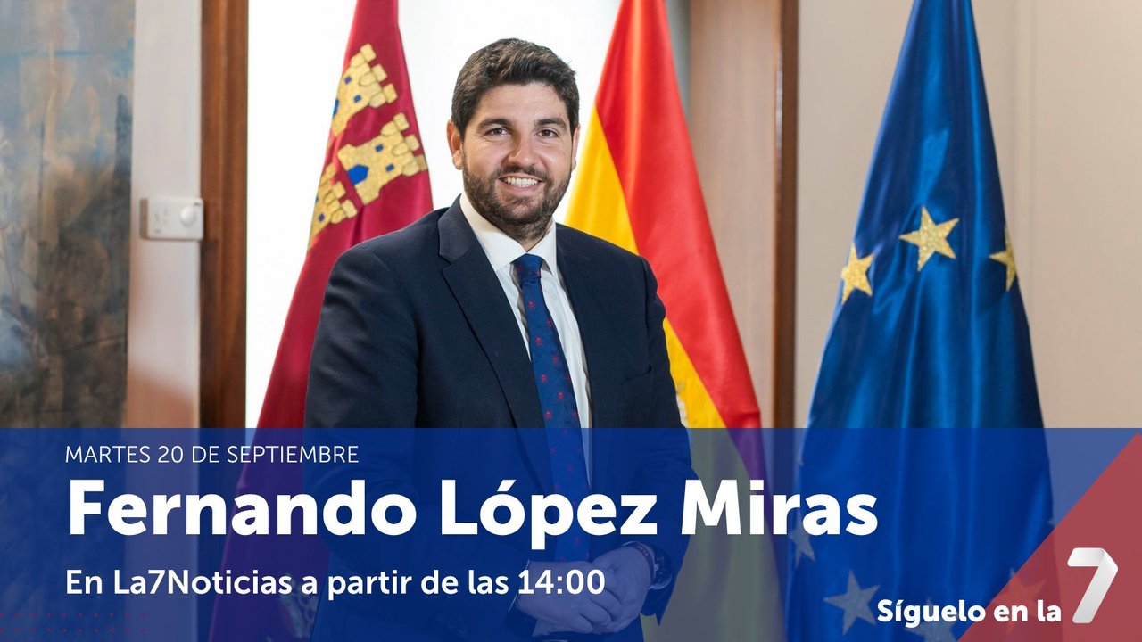 Entrevista Fernando López Miras presidente de la Región de Murcia en La 7 Noticias,