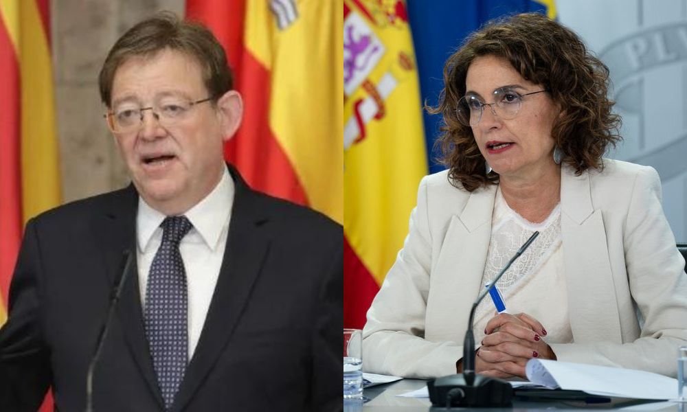 El president de la Comunitat Valenciana, Ximo Puig, y la ministra de Hacienda, María Jesús Montero.