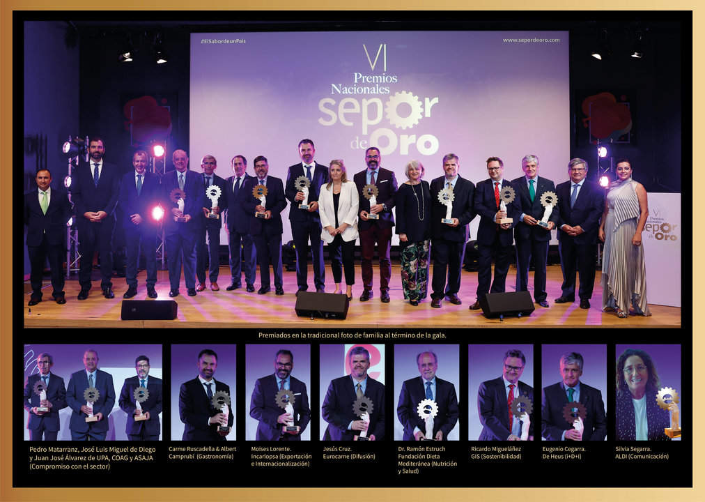 Imagen de los premiados en la gala del la VI Edición de los Premios Nacionales Sepor de Oro. | FOTO: SEPOR DE ORO