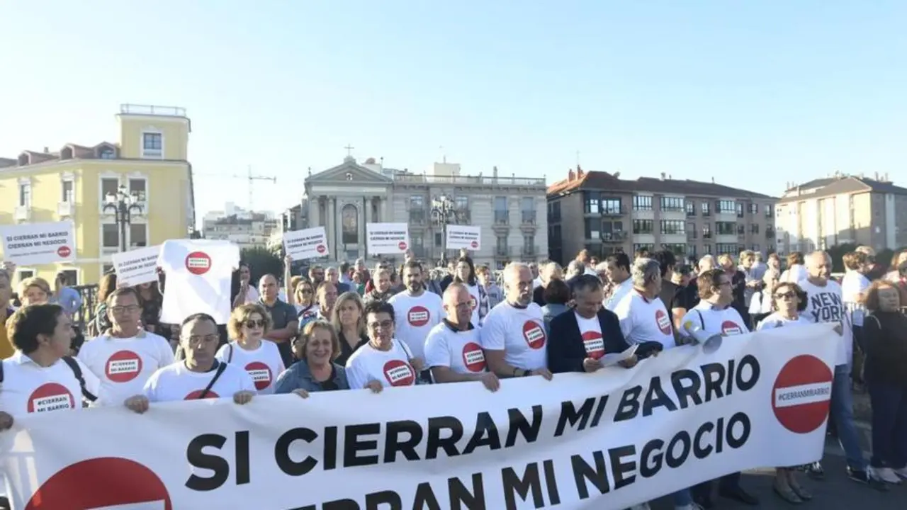 Protesta de comerciantes del Barrio del Carmen