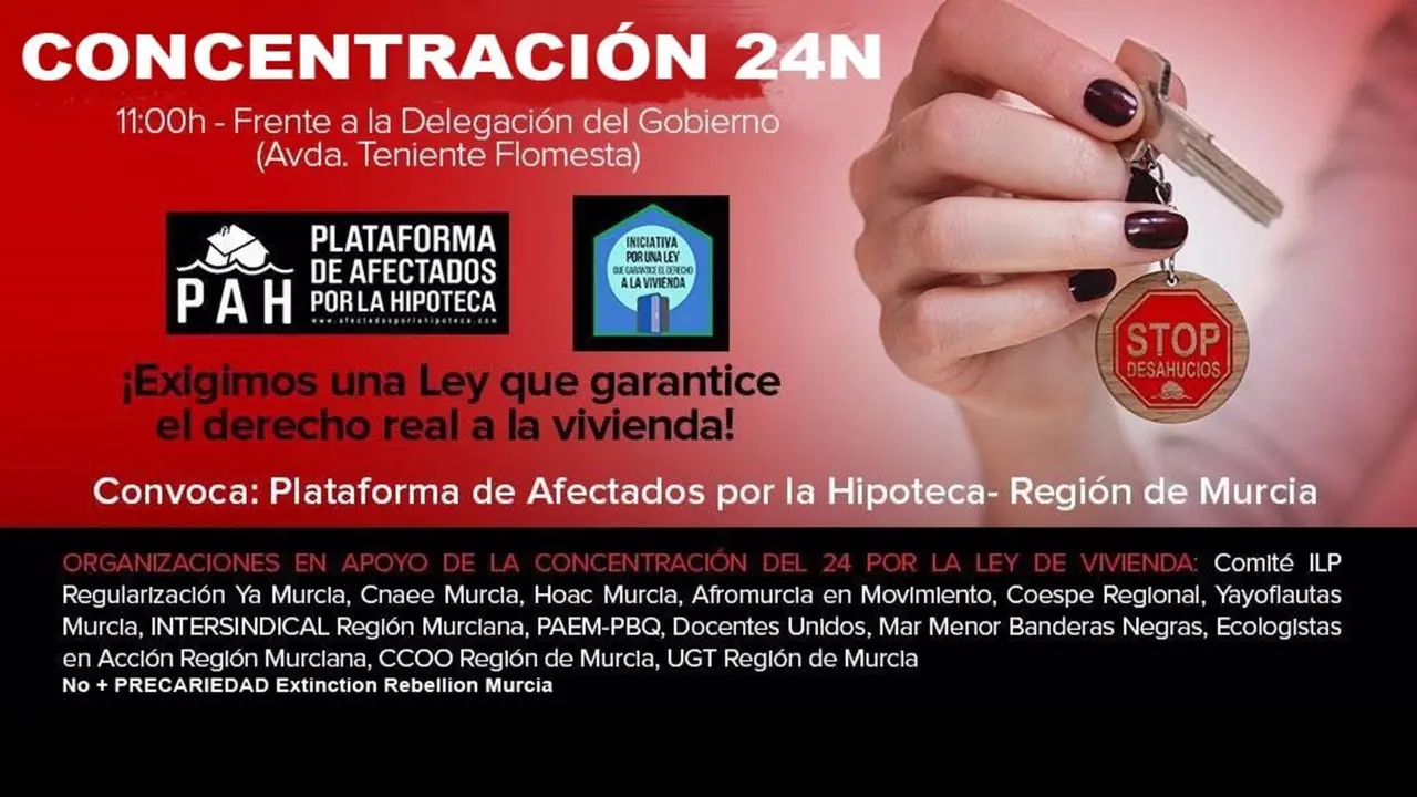 Cartel de la concentraci&oacute;n (Imagen: PAH)