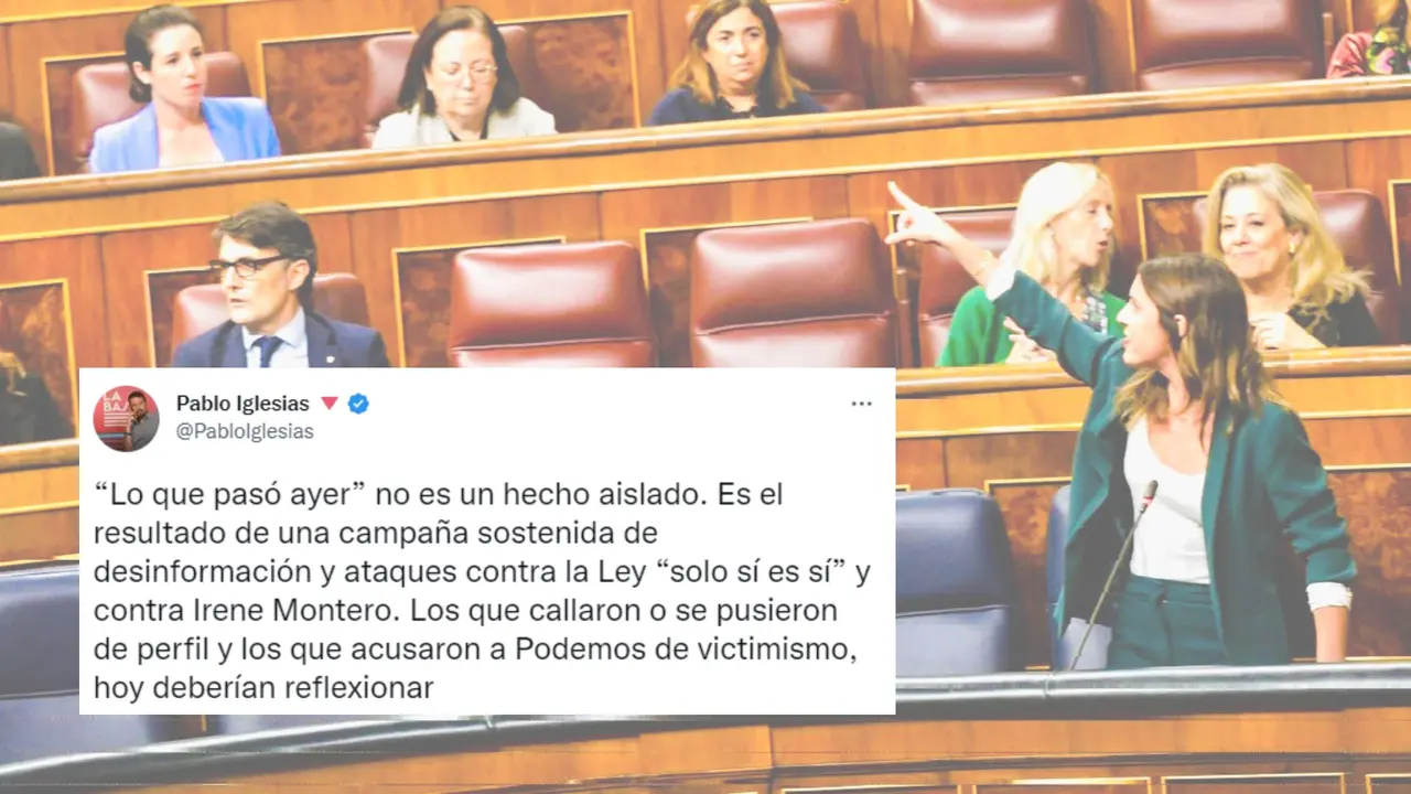 Tuit de Pablo Iglesias ante la agresi&oacute;n verbal a Irene Montero