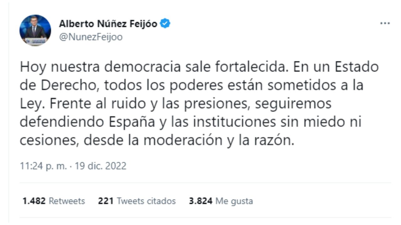 Reacción de Alberto Núñez-Feijóo