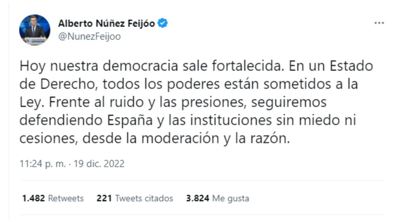 Reacci&oacute;n de Alberto N&uacute;&ntilde;ez-Feij&oacute;o