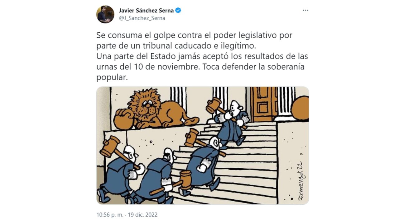 Tuit de Javier Sánchez Serna