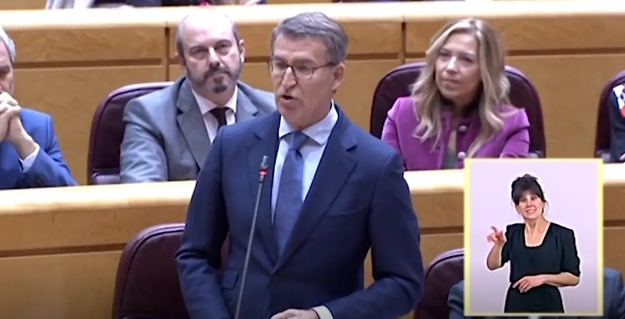 Alberto Nu&ntilde;ez Feij&oacute;o, l&iacute;der del Partido Popular en Espa&ntilde;a durante su comparecencia en el Senado el 21 de diciembre de 2022 (foto: Europa Press)