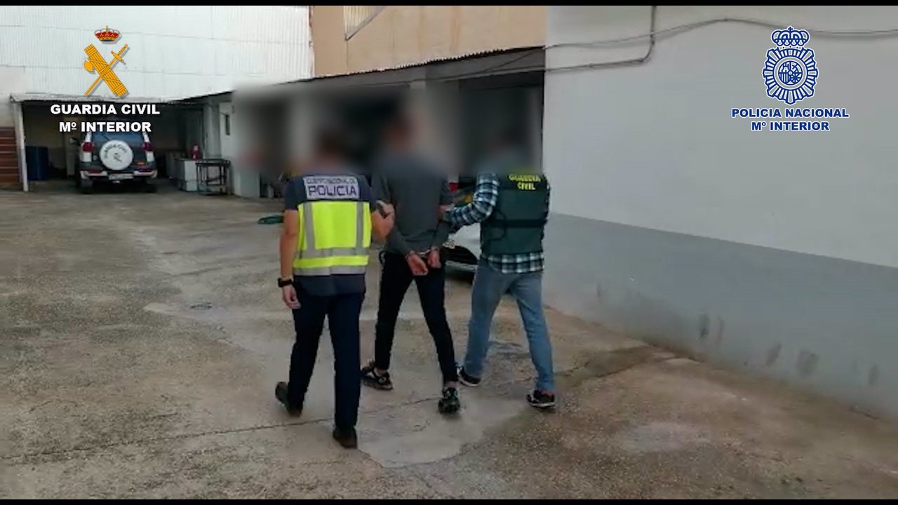 Detención de uno de los presuntos implicados en los dos secuestros de Roldán y Alcoy (foto: Policía Nacional y Guardia Civil)