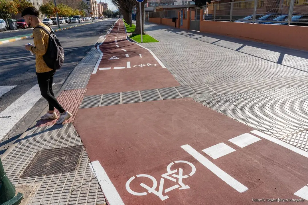 Foto de archivo de un carril bici (foto: Ayuntamiento de Cartagena)