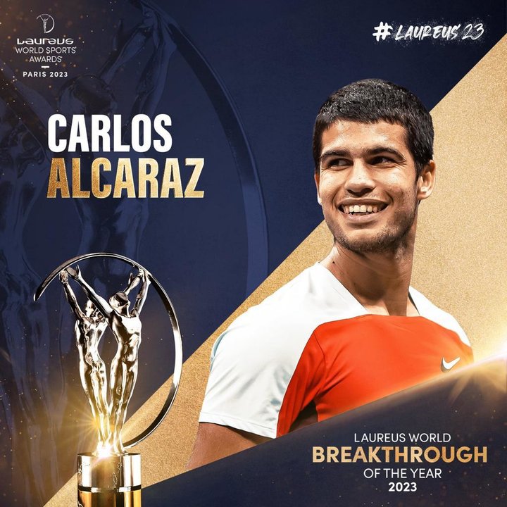 Carlos Alcaraz gana el Laureus 2022 a la categoría de Deportista Revelación Mundial (foto: Laureus)