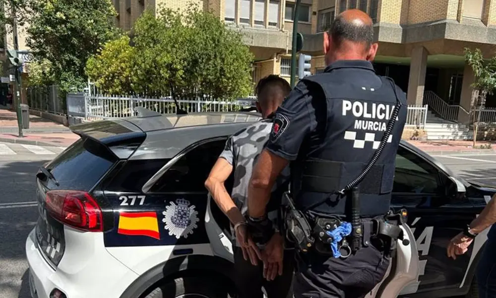 Detenci&oacute;n del 'gorrilla' | Foto: Polic&iacute;a Local de Murcia