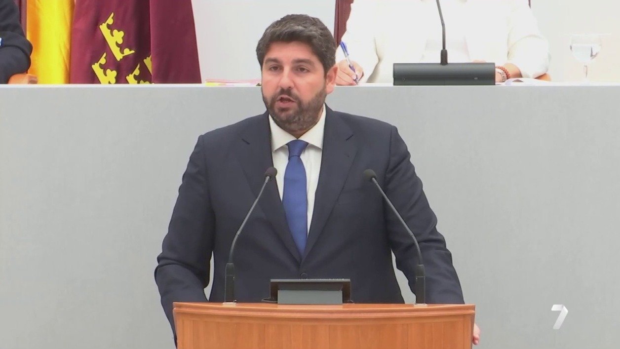 López Miras durante su discurso de investidura
