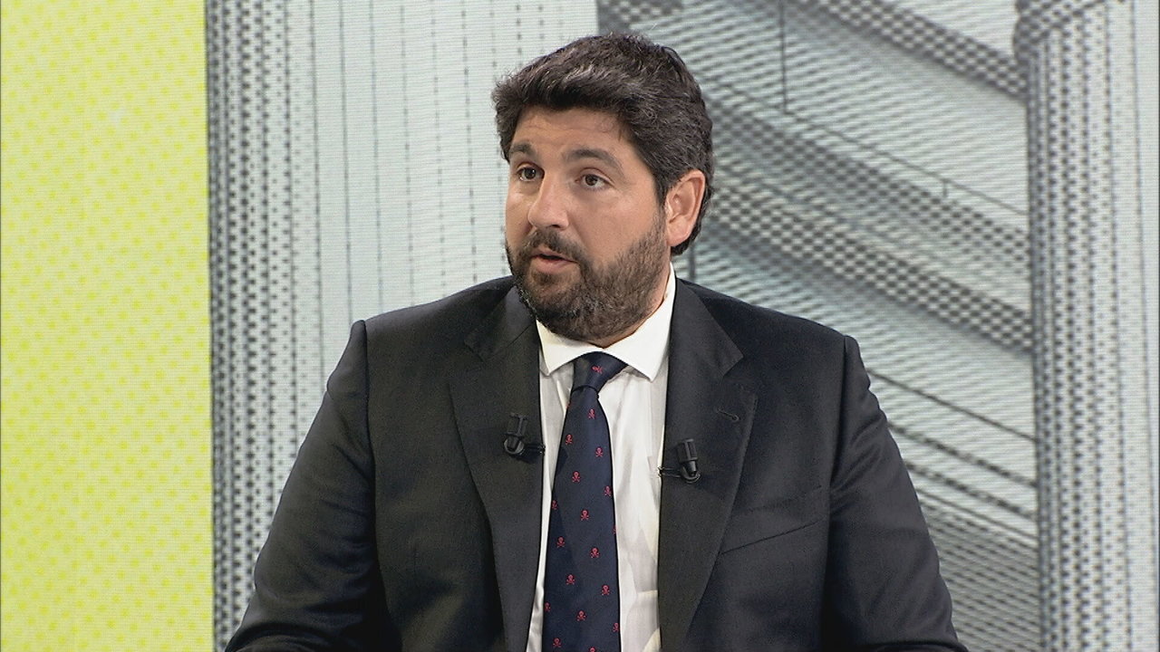 Fernando López Miras, presidente en funciones de la Región de Murcia, en La 7 Noticias (foto: La 7)