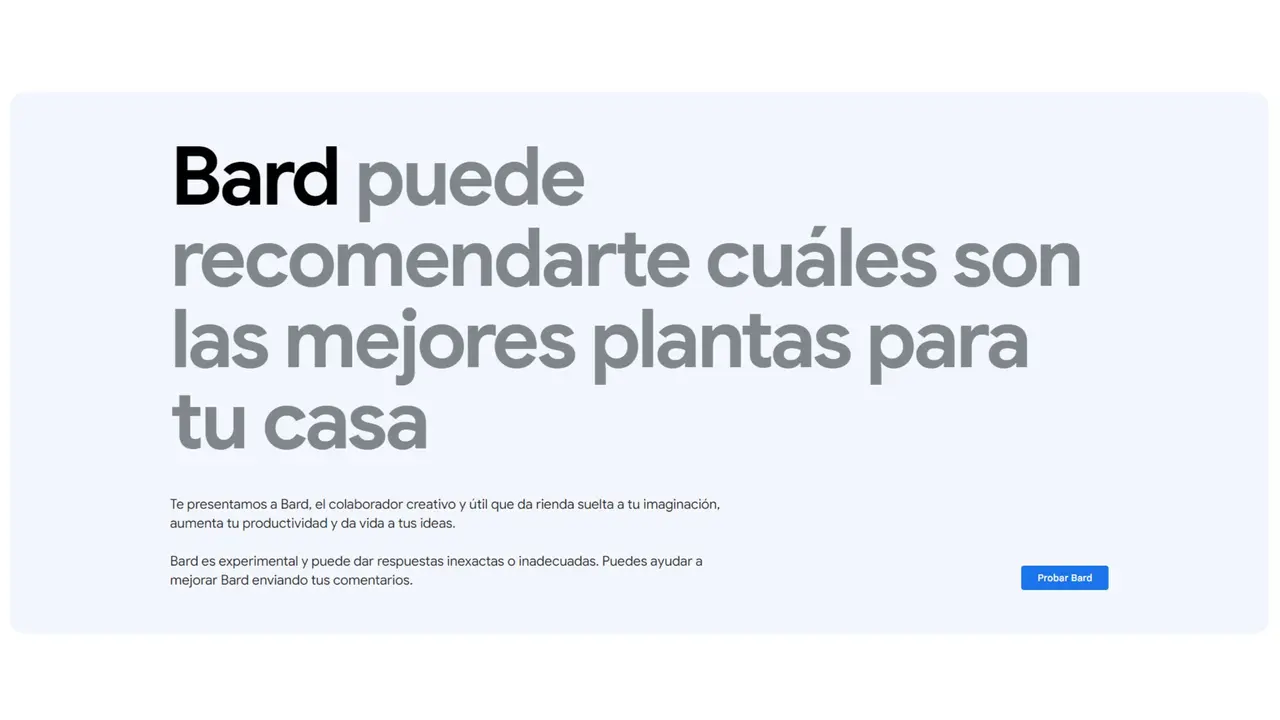Google Bard est&aacute; ya disponible en Espa&ntilde;a