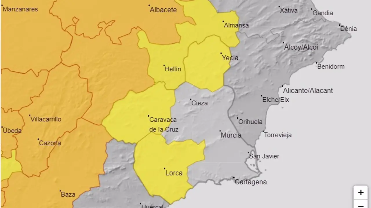 Meteorolog&iacute;a activa el aviso amarillo por temperaturas de hasta 38&ordm;C este domingo en casi toda la Regi&oacute;n