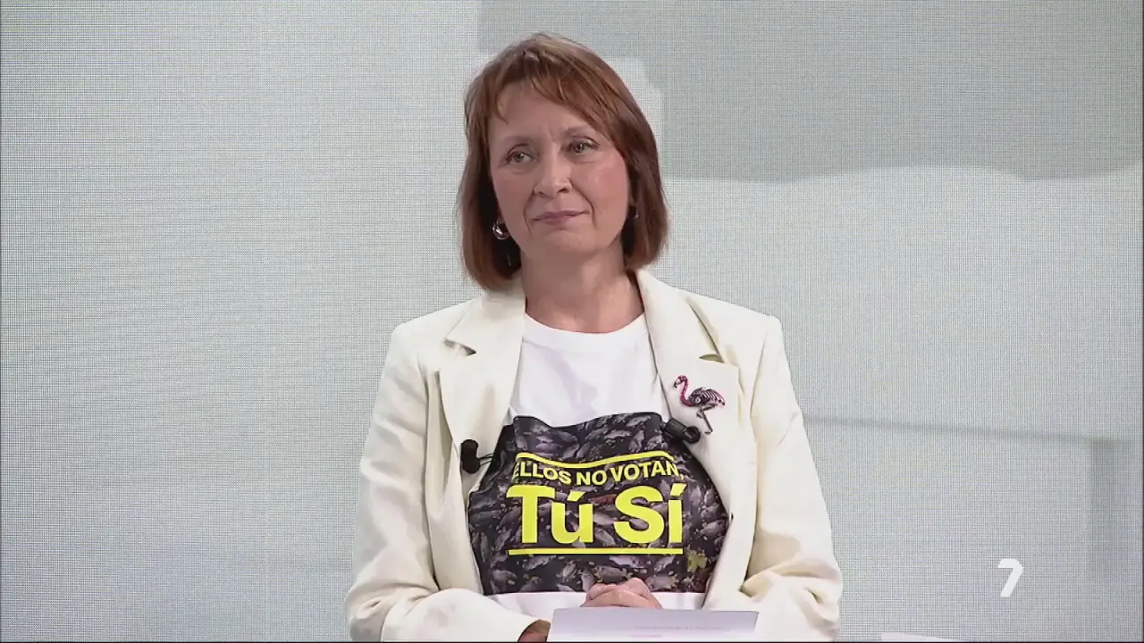 Mar&iacute;a Mar&iacute;n en el debate electoral del 28M en la Regi&oacute;n de Murcia (foto: La 7)
