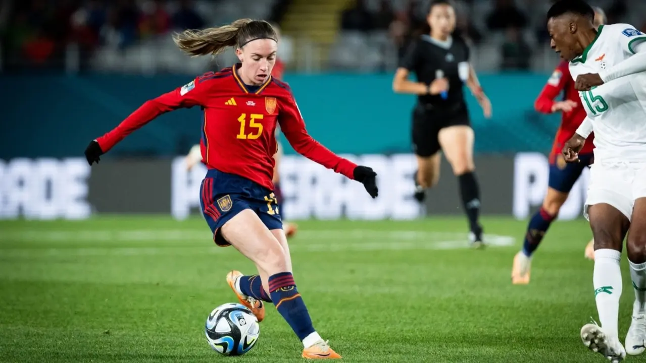 Eva Navarro en el encuentro frente a Zambia (FFRM)
