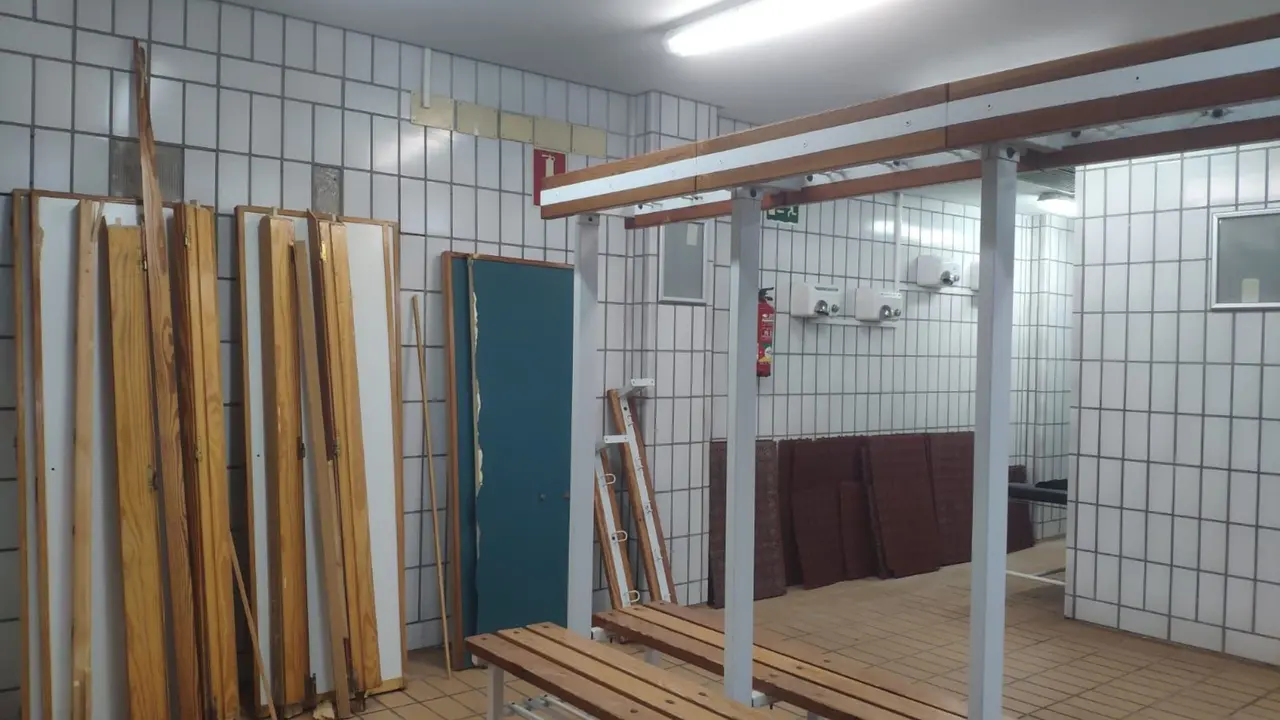 Obras en los vestuarios del Palacio de los Deportes