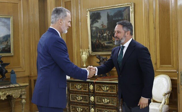 Santiago Abascal en su recepción con el Rey Felipe VI