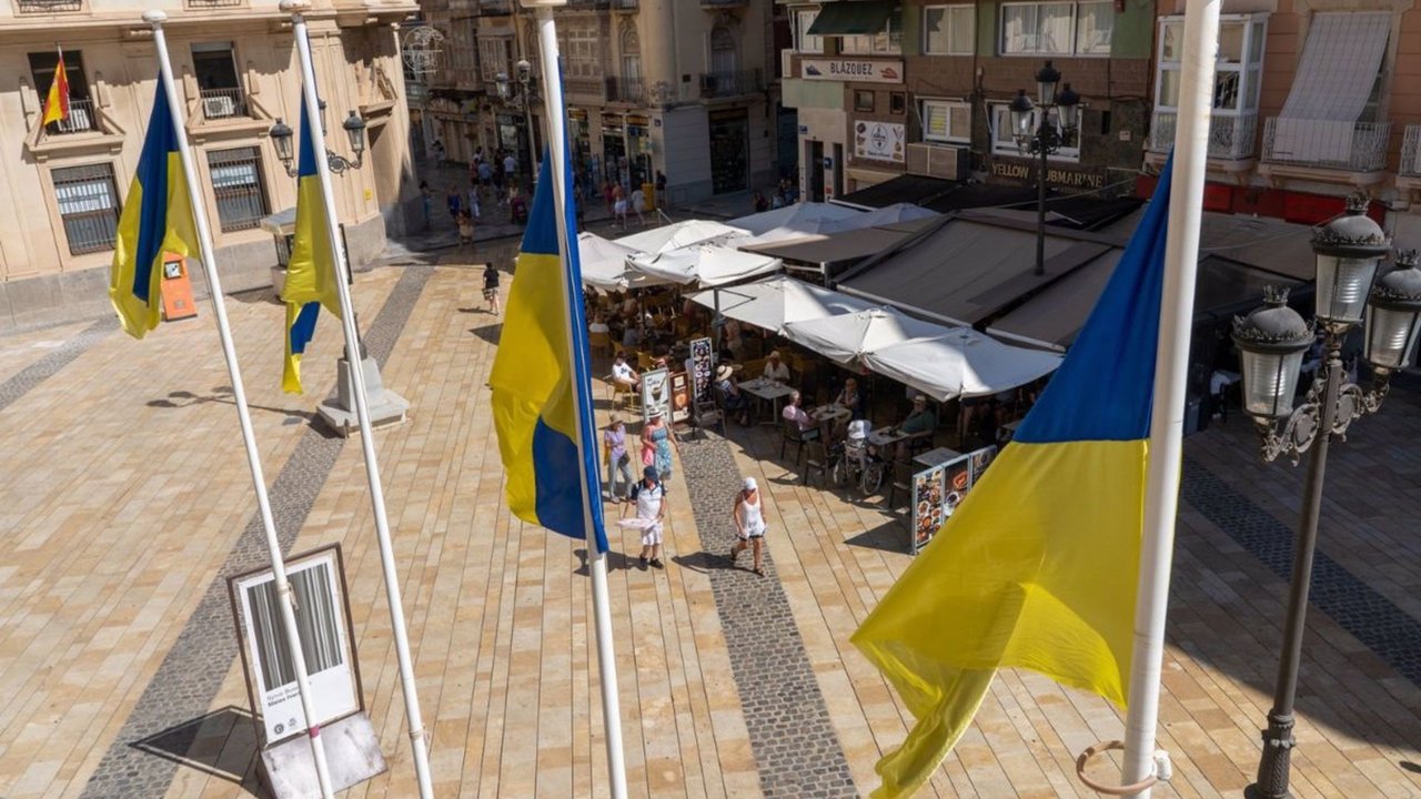 Banderas de Ucrania en Cartagena