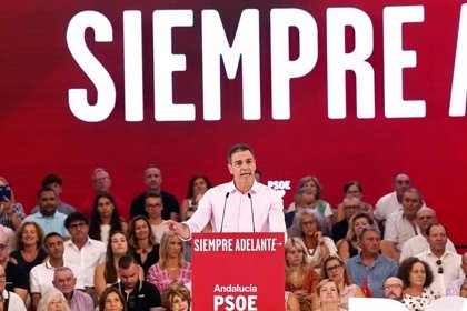 El secretario general del PSOE y presidente del Gobierno en funciones, Pedro Sánchez, durante un acto del PSOE en Málaga (foto: EP)