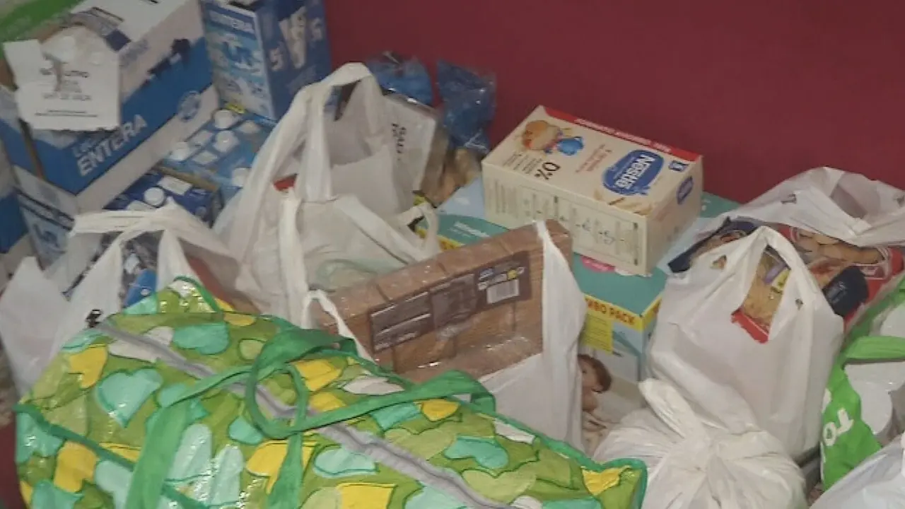 Alimentos recolectados para enviar a los afectados (foto: La 7)