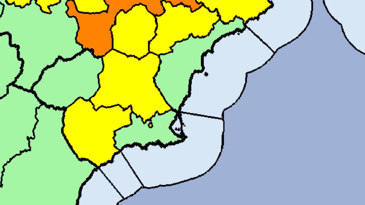 Aviso amarillo por lluvia y tormentas en parte de la Región