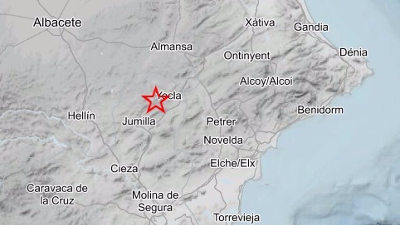 Terremoto registrado en la mañana del lunes en Yecla (foto: IGN)