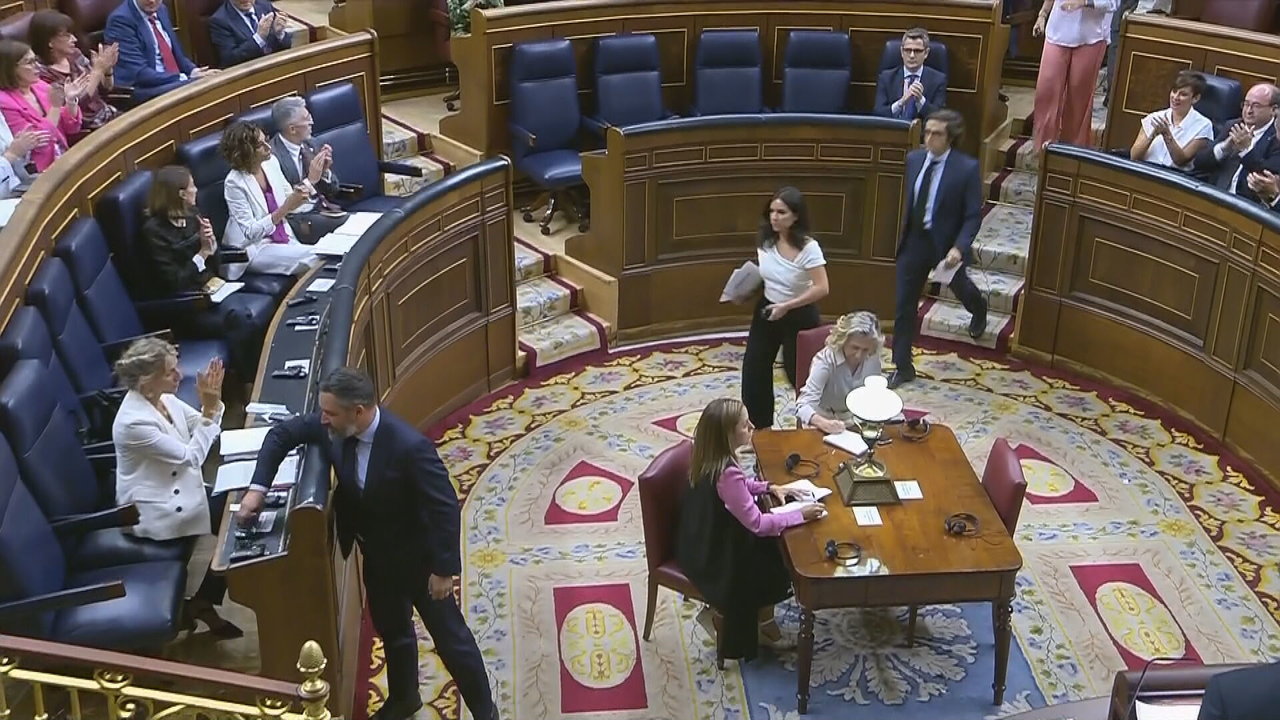 Vox abandona el Congreso durante la primera intervención en gallego de la historia (foto: La 7)