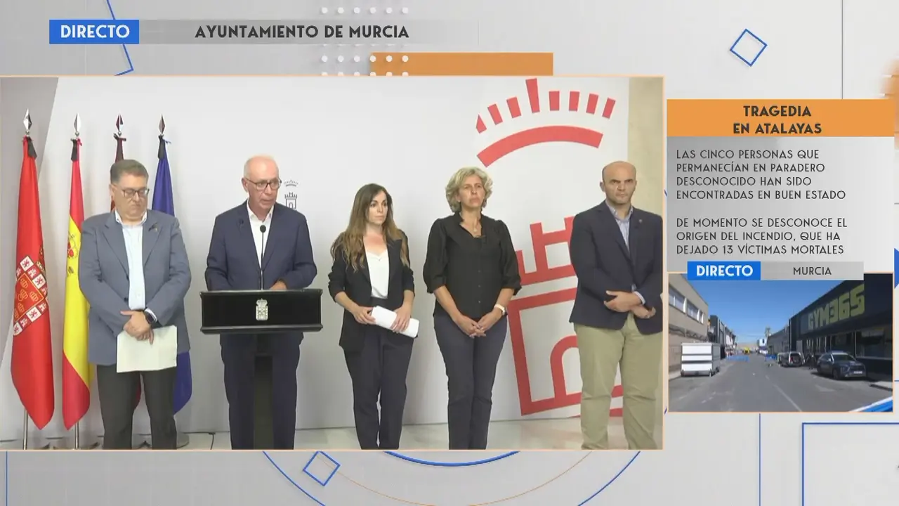 Comparecencia desde el Ayuntamiento de Murcia para hacer oficial que Tatre y Fonda Milagros no ten&iacute;an permiso para llevar a cabo su actividad (foto: La 7)