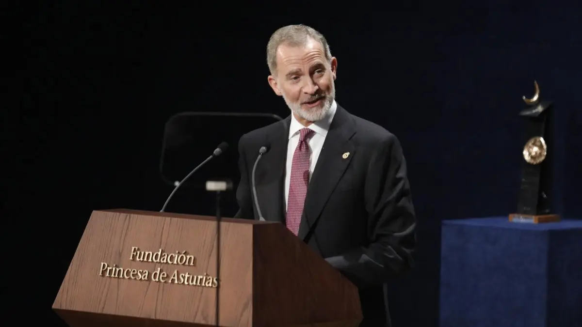 Felipe VI, en su discurso durante la Ceremonia de los Premios Princesa de Asturias 2023 (foto: EP)
