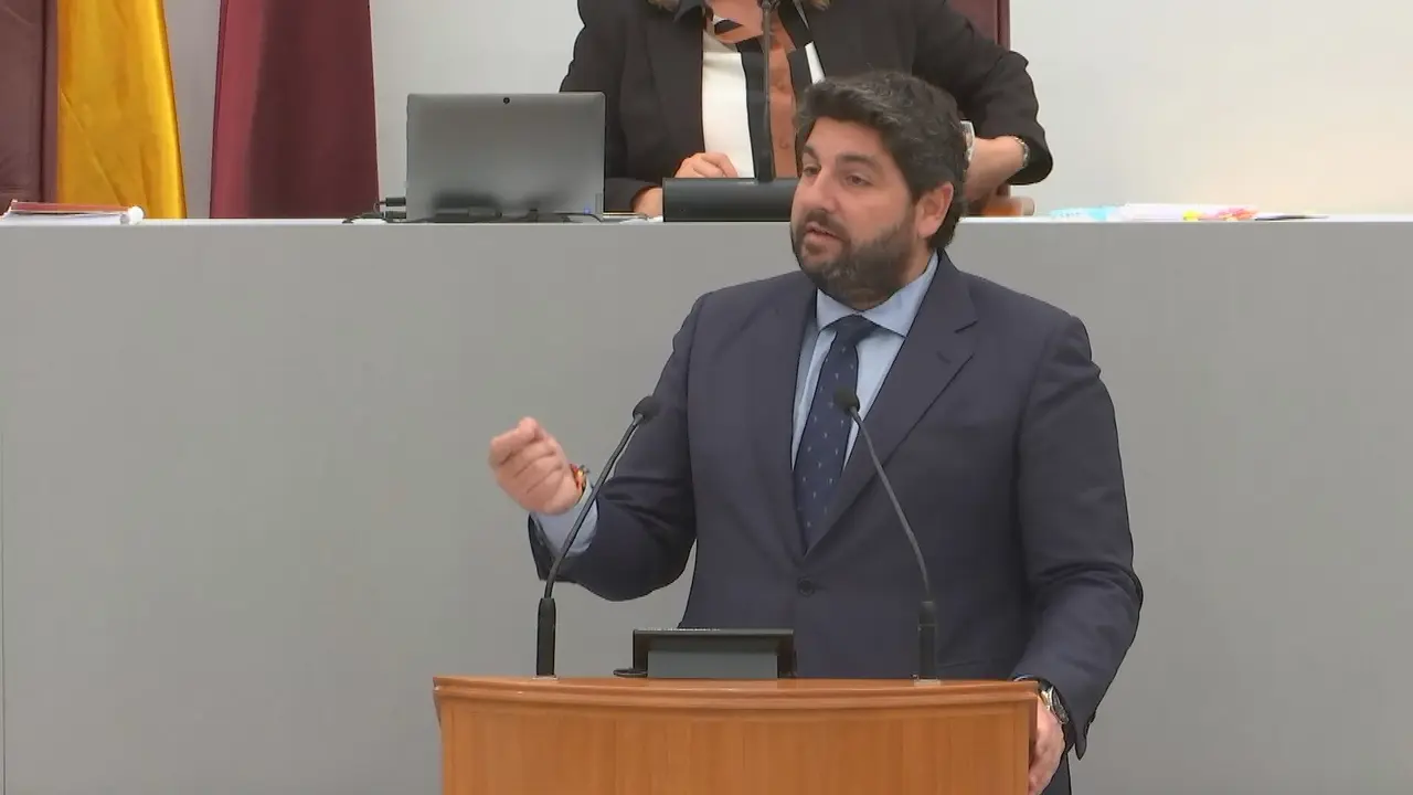 Fernando L&oacute;pez Miras, presidente de la Regi&oacute;n de Murcia en la Asamblea Regional de Murcia (foto: Asamblea Regional de Murcia)