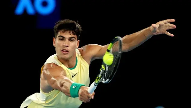 Carlos Alcaraz, en su debut en el Open de Australia