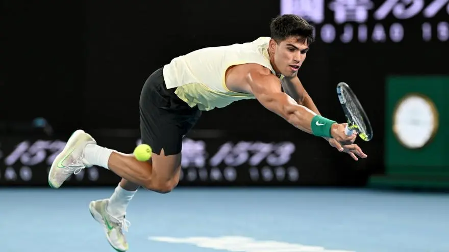 Carlos Alcaraz, en el Open de Australia