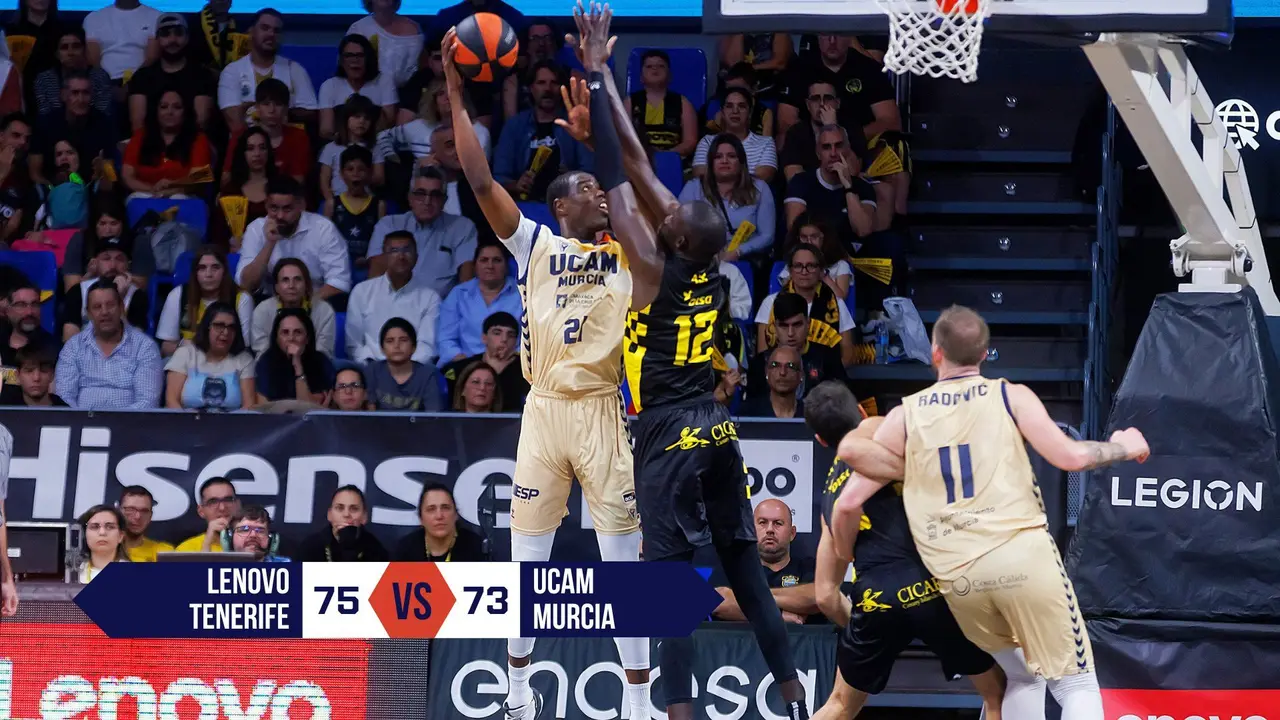 Lenovo Tenerife gana a UCAM Murcia CB por 75-73 (foto: La 7)