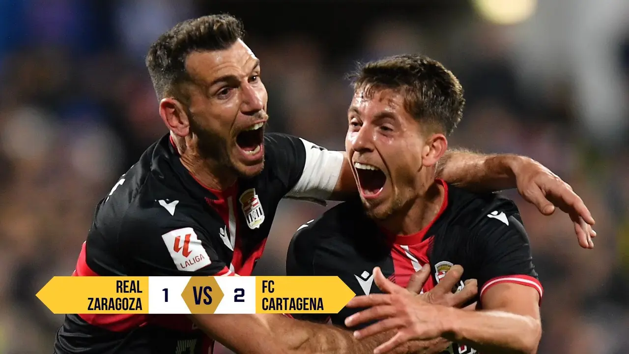 El FC Cartagena se lleva los puntos de La Romareda tras ganar el Zaragoza por 1-2 (foto: FC Cartagena)