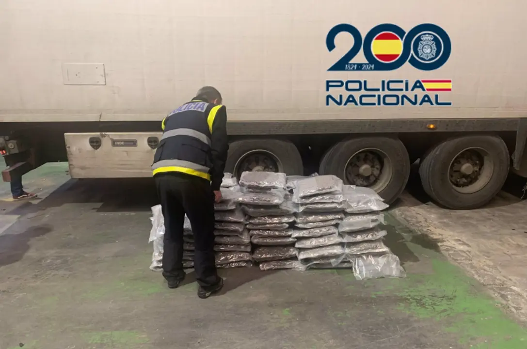 A prisi&oacute;n el conductor de un cami&oacute;n que circulaba por la A-7 con 100 kilos de marihuana en la cabina (foto: PN)
