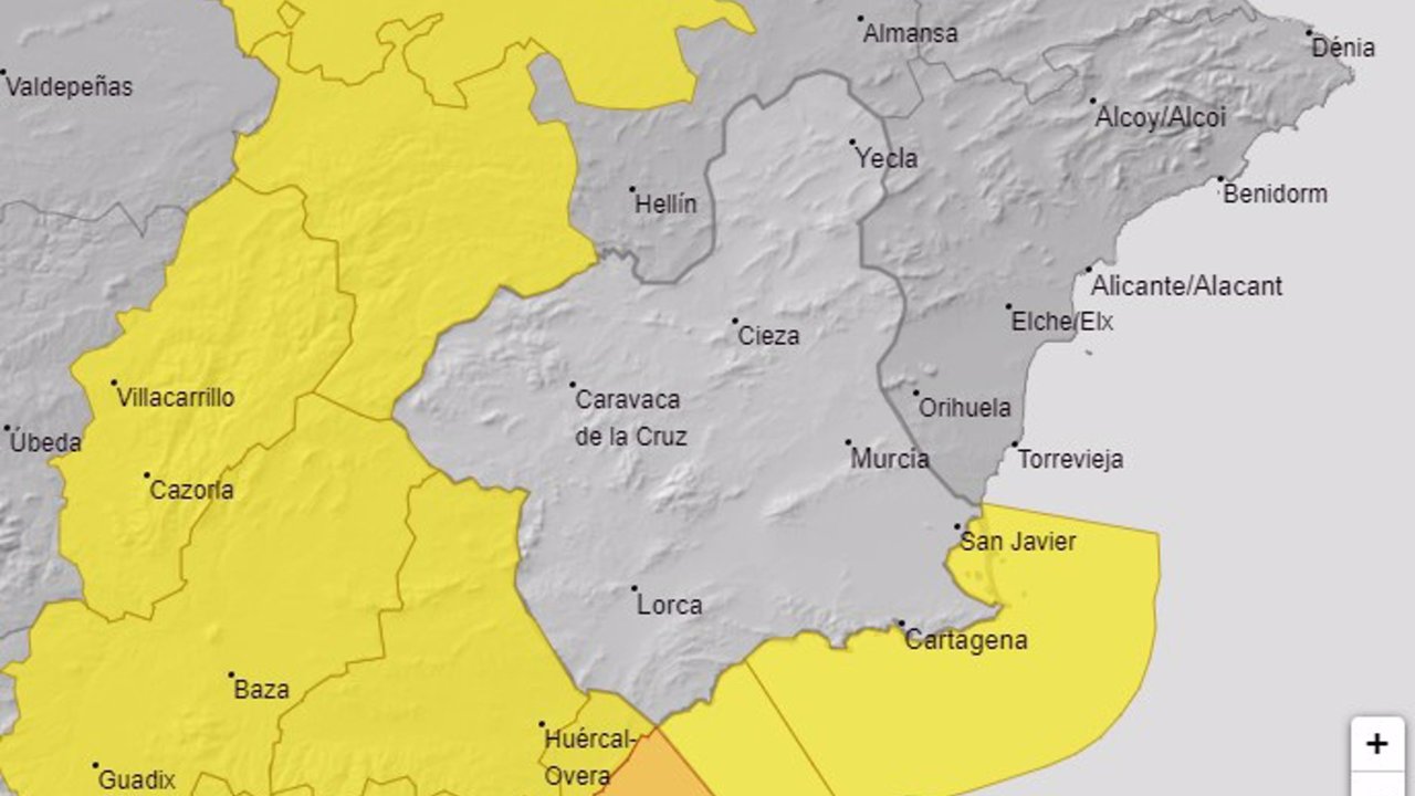 La Aemet activa este sábado una alerta amarilla por fenómenos costeros en el litoral de la Región de Murcia