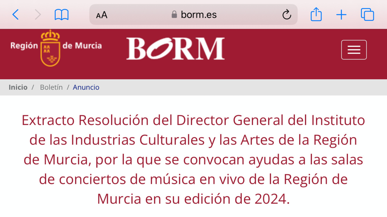 Convocatoria de ayudas a las salas de m&uacute;sica en vivo