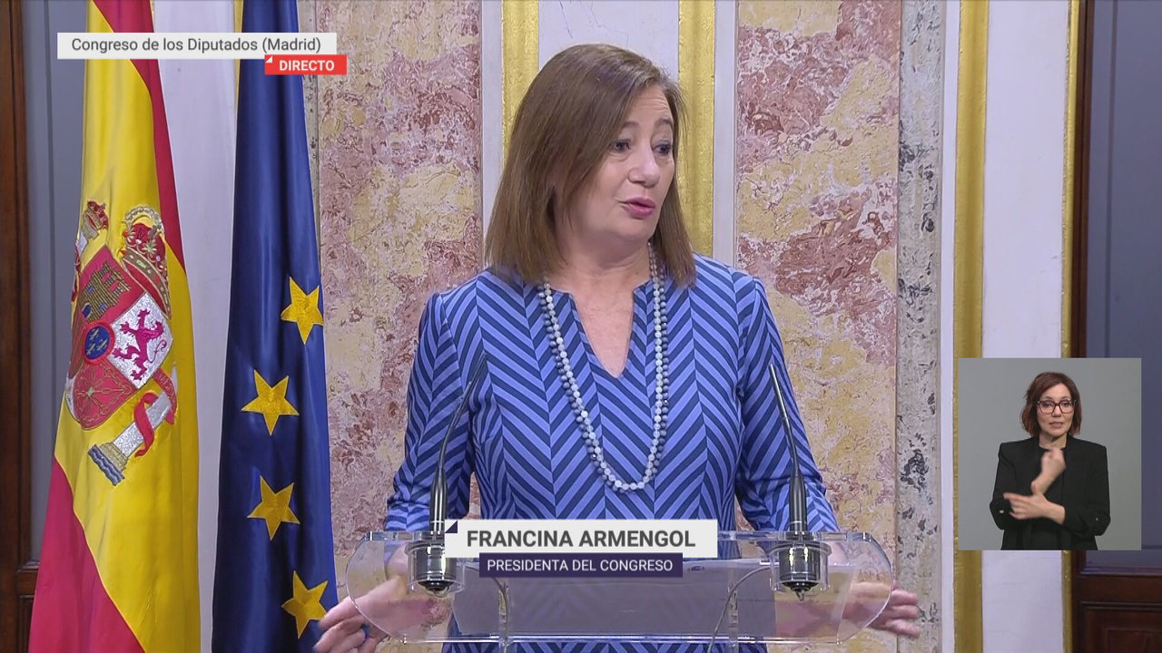 Francina Armengol, presidenta del Congreso de los Diputados (foto: La 7)