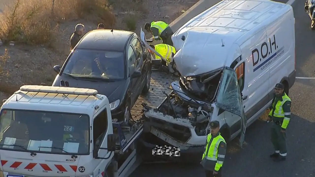 Accidente en la A-30 a la altura de Espinardo (foto: La 7)