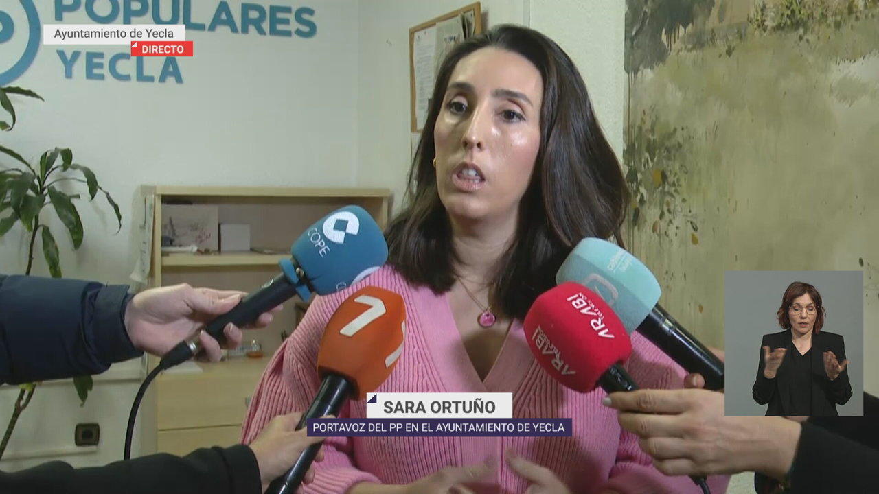 Sara Ortuño, portavoz del Grupo Popular en el Ayuntamiento de Yecla (foto: La 7)