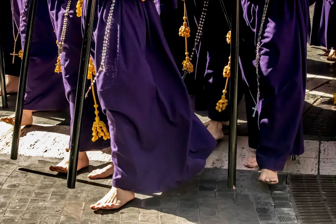 Detalle de la procesi&oacute;n de los &lsquo;Salzillos&rsquo;, del Viernes Santo en Murcia