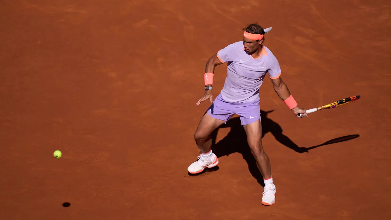 Rafa Nadal en su estreno en el Torneo Conde de God&oacute; 2024 (foto: Barcelona Open)
