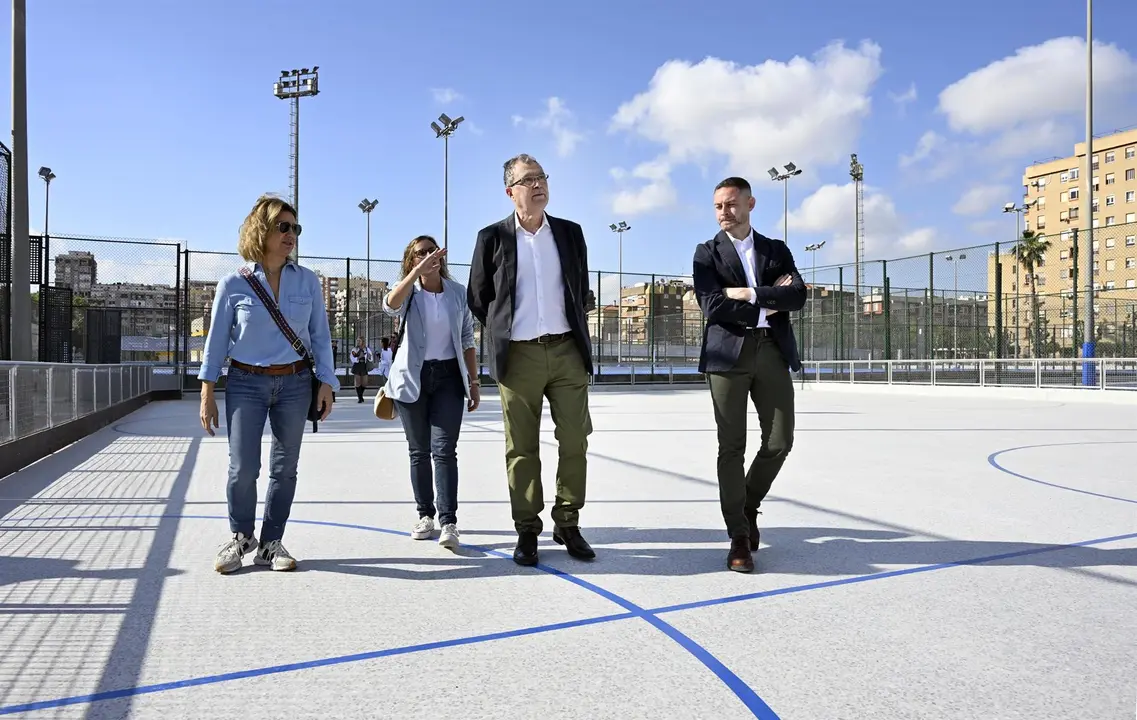 Jos&eacute; Ballesta y Miguel &Aacute;ngel Noguera visitan las nuevas pistas del Barn&eacute;s
